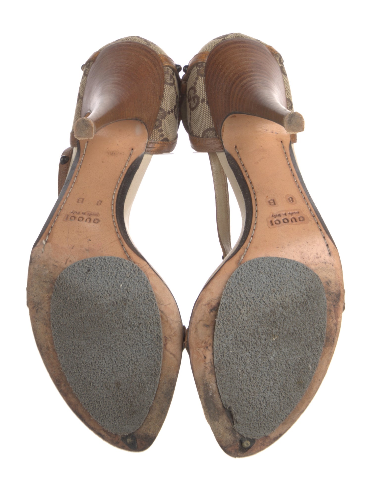 Gucci GG Canvas Leather Sandals